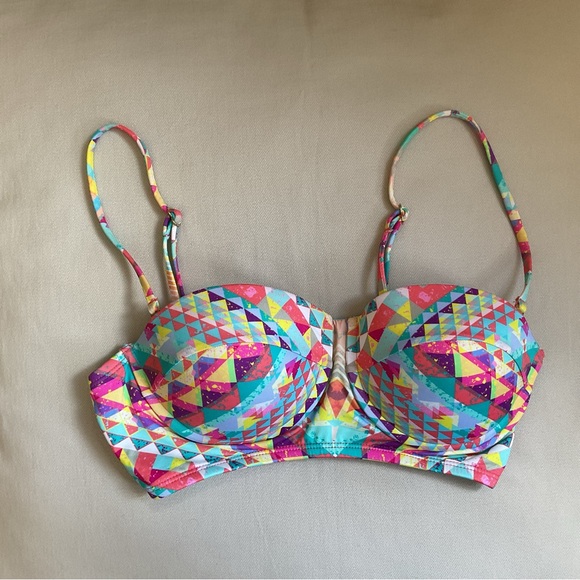 Bar 111 Ladies Bikini Top, Southwestern Turquoise Coral Multi Size Medium - Picture 1 of 6